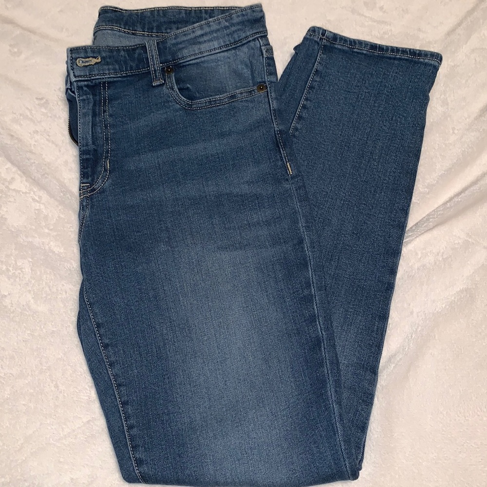GAP regular straight leg faded blue jeans
